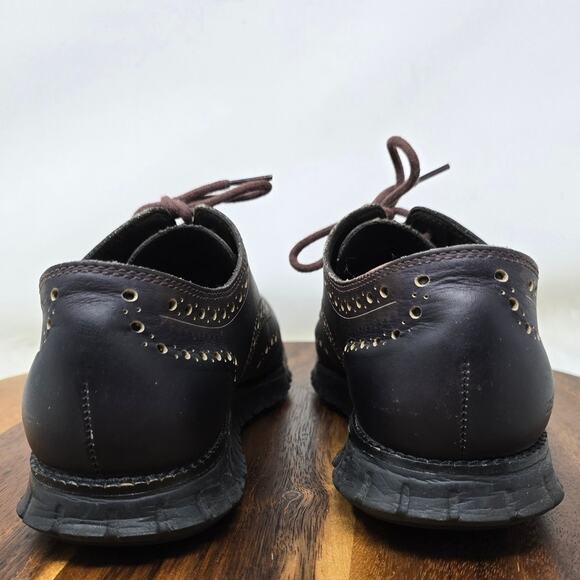 Cole Haan ZeroGrand Brogue Brown Black Design Men's Dress Shoes 8.5 - Picture 4 of 9